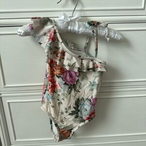 Zimmermann Multicolor Floral Ruffle Swimsuit toddler 2t